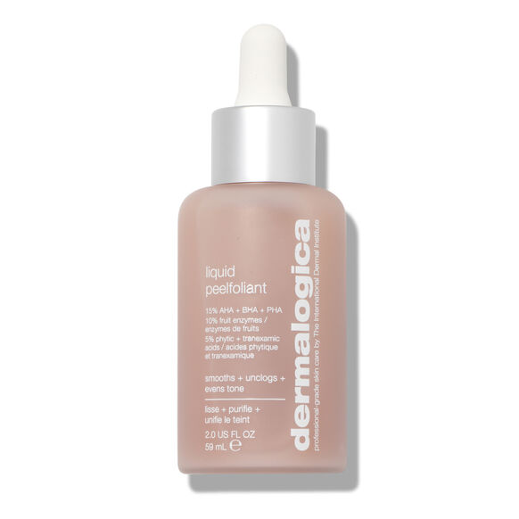 Dermalogica liquid peelofflant bottle with dropper on a white background
