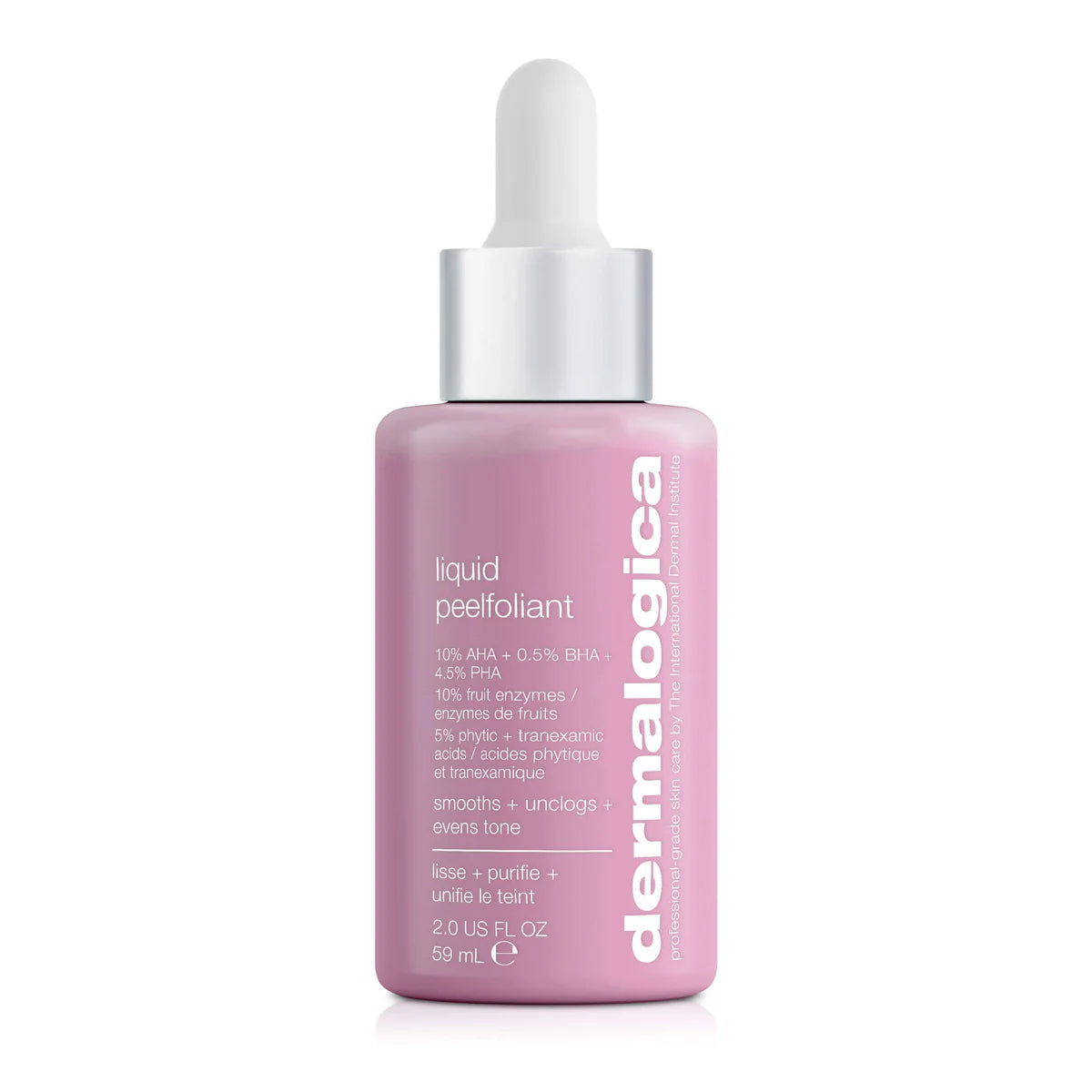 Dermalogica liquid peeling serum bottle on a white background