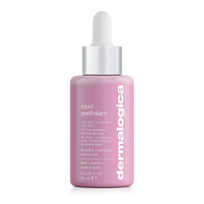 Dermalogica liquid peeling serum bottle on a white background