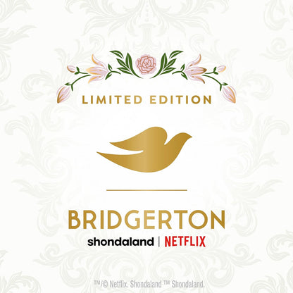 Dove Bridgerton logo with 'Limited Edition' text and floral design on a white background