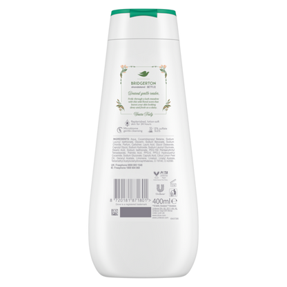 Bottle of Dove Bridgeton body wash on a white background
