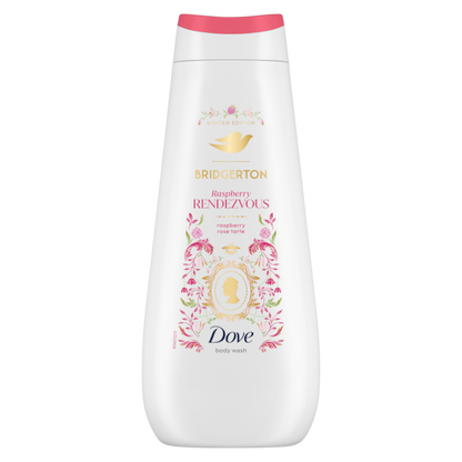 Dove body wash bottle with Bridgerton branding on a white background