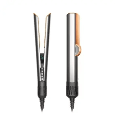 Dyson Airstrait™ Straightener in Bright Nickel and Rich Copper design, perfect for wet-to-dry styling without heat damage.