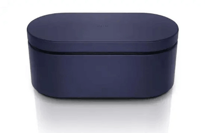 Dyson Airwrap storage case in navy blue, designed to organize and protect styling tools and accessories.