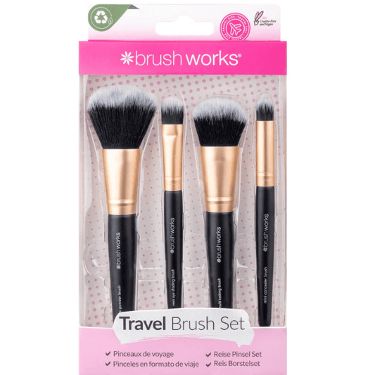 Brushworks Mini Brush Set featuring four soft, cruelty-free makeup brushes for flawless application.