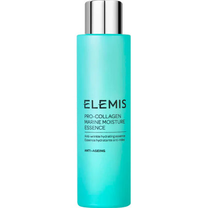 Elemis Pro-collagen Marine Moisture Essence bottle for anti-wrinkle and hydration benefits.