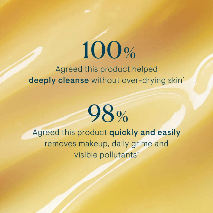 Elemis Product advertisement with text on a yellow background