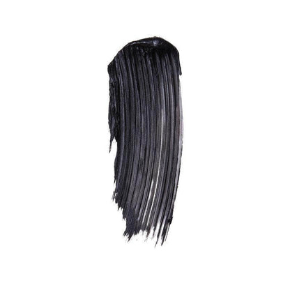 Dark black mascara swatch showcasing smooth texture and defined brush strokes for bold eyelash application.