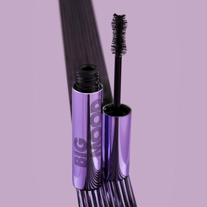 e.l.f Big Mood Mascara tube and brush, designed for voluminous and bold lashes with hourglass brush shape.
