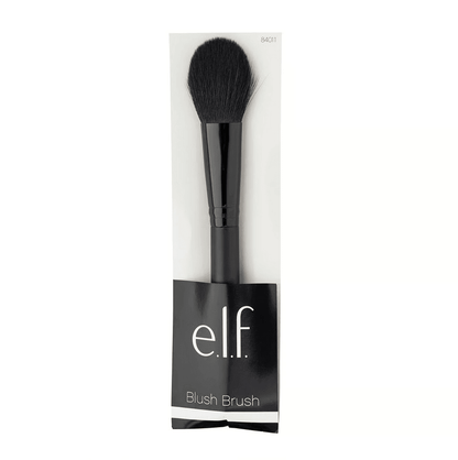 e.l.f. Blush Brush in packaging, designed for precise blush and bronzer application with soft synthetic bristles.
