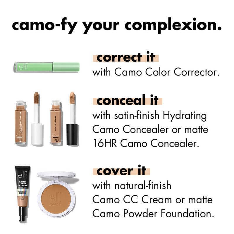e.l.f Camo Color Corrector and concealers for a flawless complexion, featuring correction and concealment products.