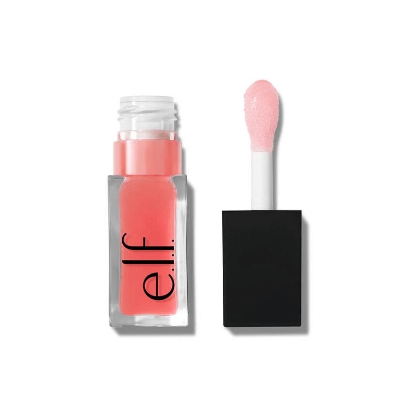 e.l.f Glow Reviver Lip Oil in pink tube with applicator, perfect for hydrated and shiny lips.