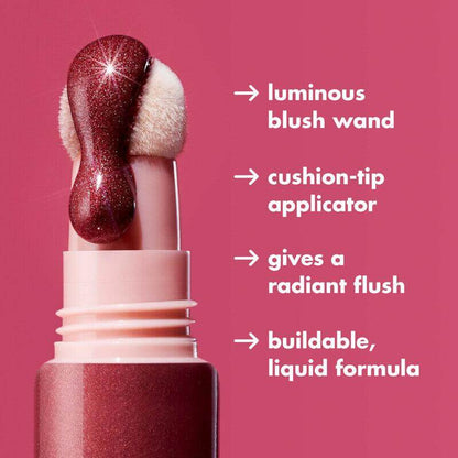 e.l.f Halo Glow Blush Beauty Wand with cushion-tip applicator for a radiant flush and buildable liquid formula.