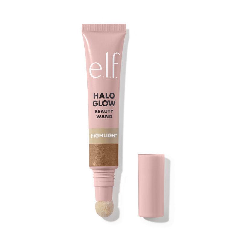 e.l.f Halo Glow Highlight Beauty Wand with cushion-tip applicator for radiant glow in skin-friendly formula.