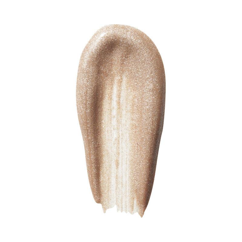 Swatch of e.l.f Halo Glow Highlight Beauty Wand showcasing its radiant liquid highlighter in a shimmering gold shade.