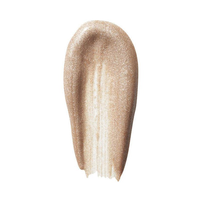 Swatch of e.l.f Halo Glow Highlight Beauty Wand showcasing its radiant liquid highlighter in a shimmering gold shade.