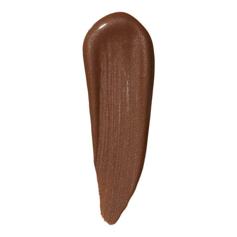 e.l.f Halo Glow Liquid Filter swatch in rich brown, showcasing its radiant, glowy finish for a luminous complexion.