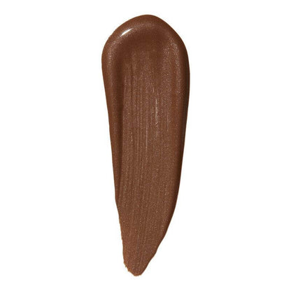 e.l.f Halo Glow Liquid Filter swatch in rich brown, showcasing its radiant, glowy finish for a luminous complexion.