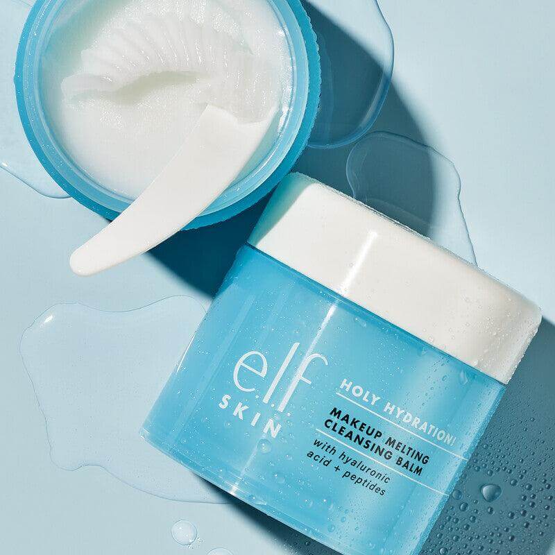 e.l.f Holy Hydration! Makeup Melting Cleansing Balm 59ml in blue packaging, ideal for gentle and effective makeup removal.