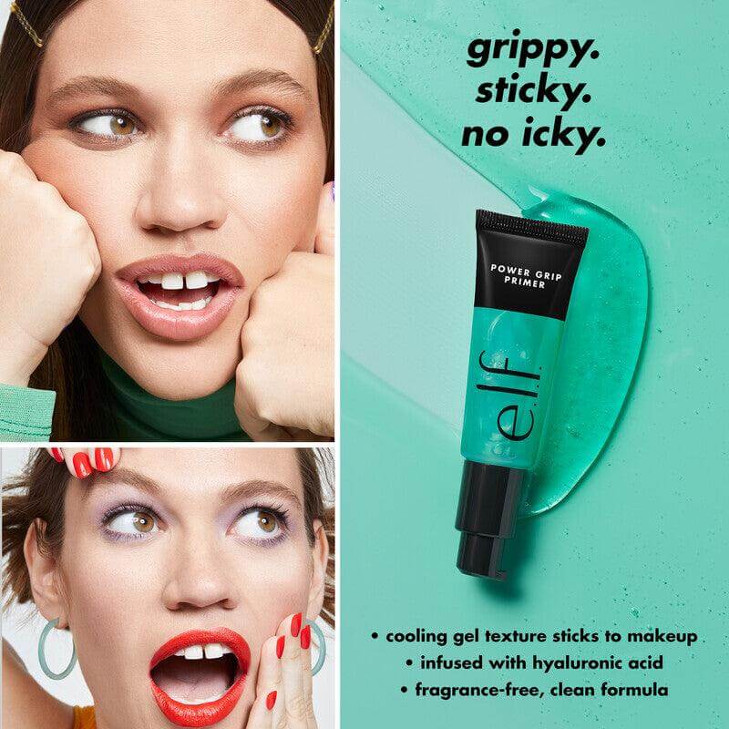 e.l.f Power Grip Primer 24ml, gel primer for makeup grip, infused with hyaluronic acid, hydrating and smooth finish.