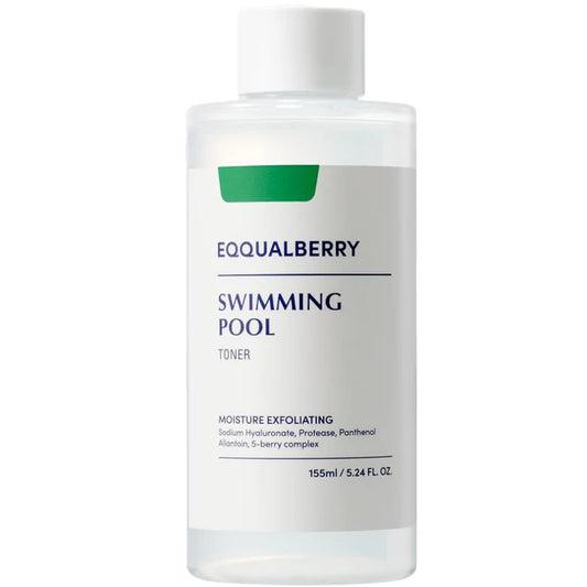 Eqqualberry Swimming Pool Toner 155ml bottle on white background 