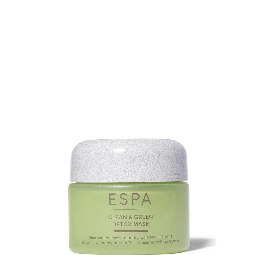 ESPA Clean & Green Detox Mask jar on a white background