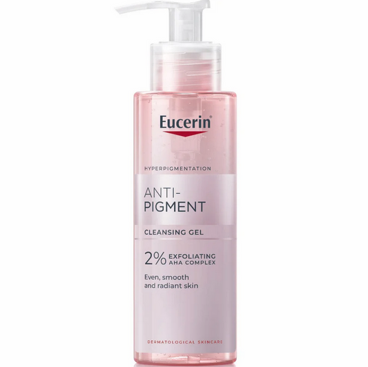 Eucerin Anti-Pigment Cleansing Gel bottle on a white background