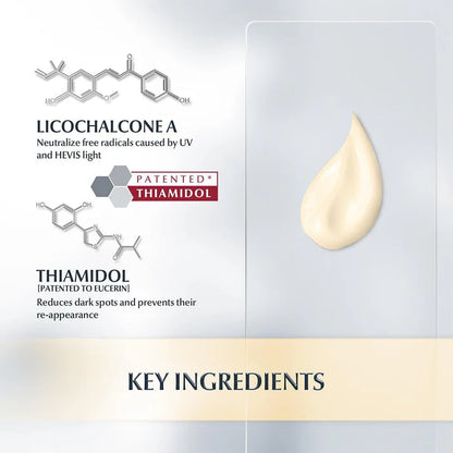 Eucerin Product label with key ingredients and their functions on a light gray background