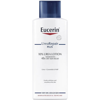 Eucerin UreaRepair Plus lotion bottle on a white background