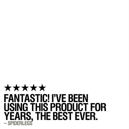 Five-star rating with text praising Grown Alchemist, featuring the brand 'SpiderLegs'.