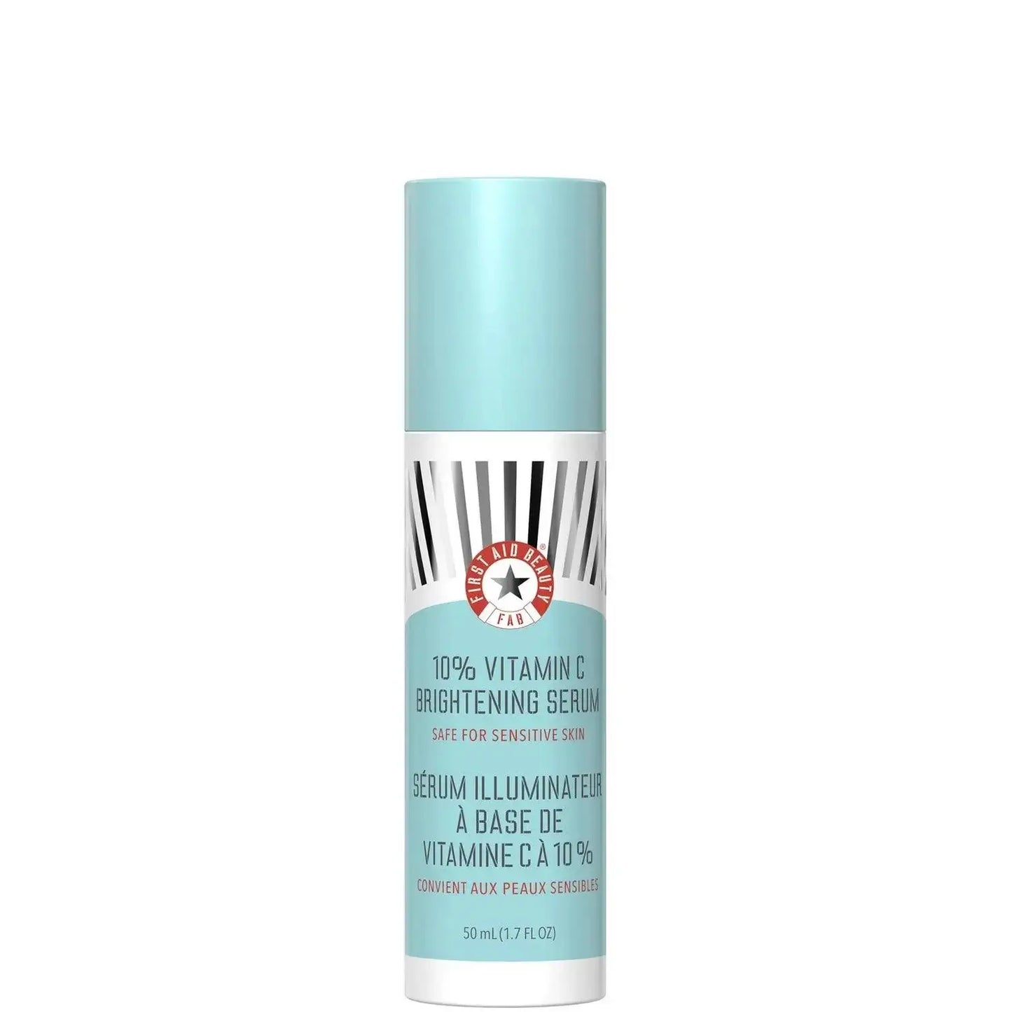 First Aid Beauty 10% Vitamin C Brightening Serum 50ml for sensitive skin, enhances radiance and offers antioxidant protection.