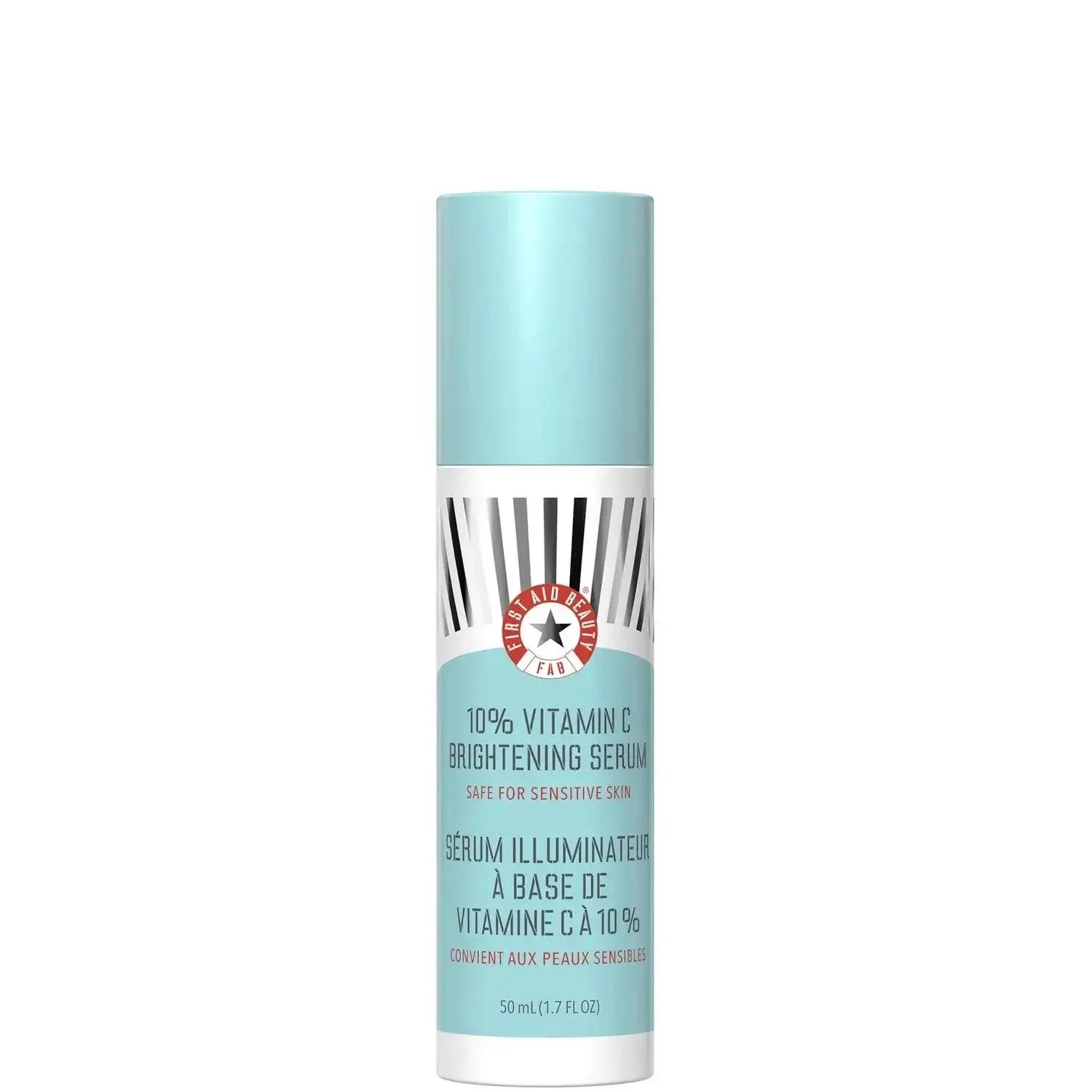 First Aid Beauty 10% Vitamin C Brightening Serum 50ml for sensitive skin, enhances radiance and offers antioxidant protection.