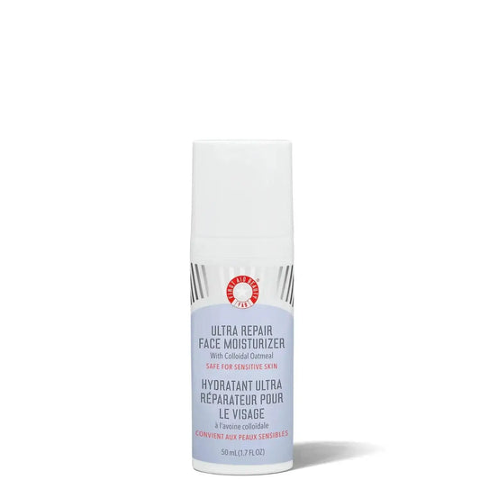 First Aid Beauty Ultra Repair Face Moisturiser 50ml, hydrating treatment for sensitive skin with colloidal oatmeal.