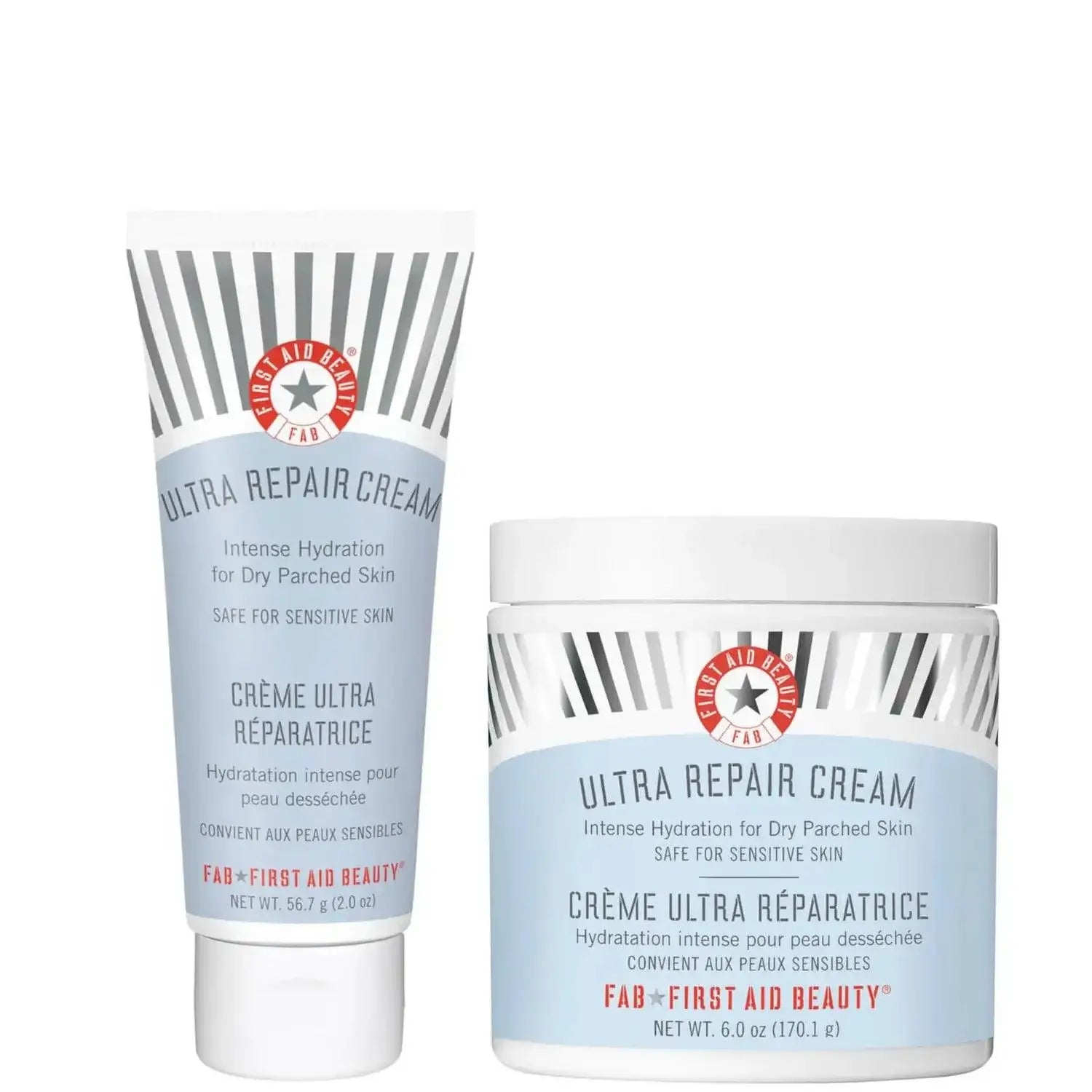 First Aid Beauty Ultra Repair Honeysuckle Cream Duo for intense hydration, ideal for sensitive skin and perfect for home or travel.