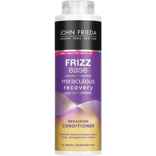 John Frieda Frizz Ease Miraculous Recovery conditioner bottle on a white background