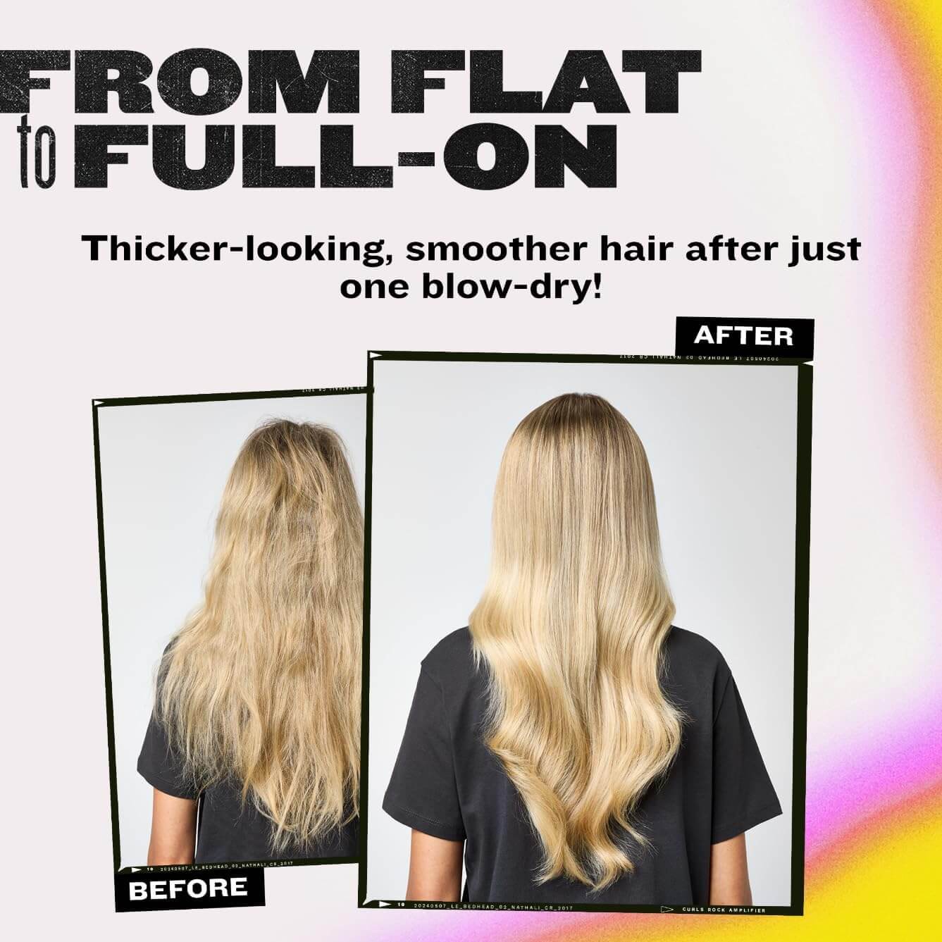 Before and after using Bed Head by Tigi Small Talk Hair Volume Styling Cream for thicker, smoother hair.
