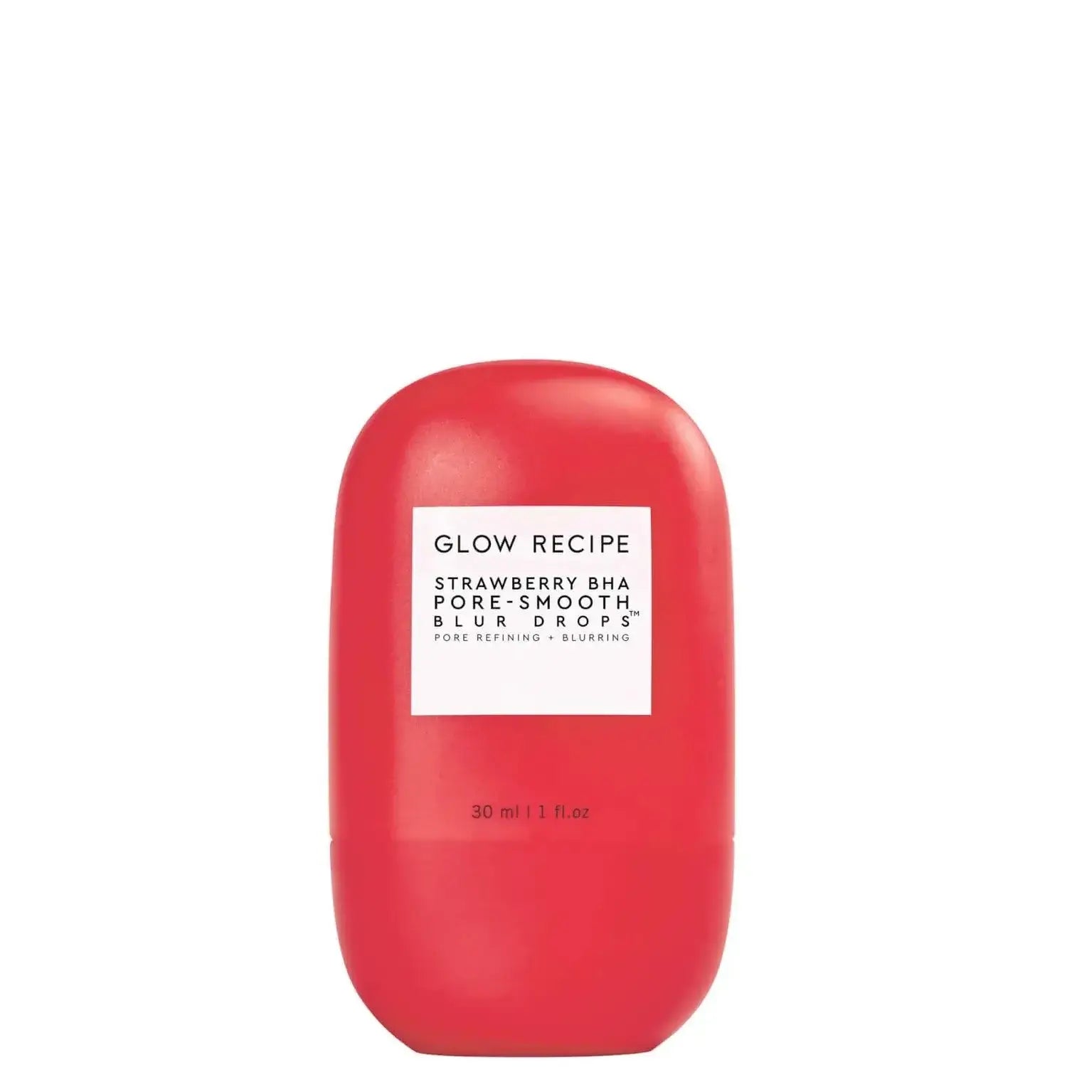 GLOW RECIPE Strawberry BHA Pore-Smooth Blur Drops 30ml product for minimizing pores and balancing oil production.