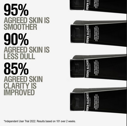 Black tubes of Grown Alchemist skincare product with text on a white background