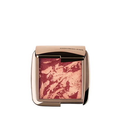 Hourglass Ambient Lighting Blush At Night in compact with marbled rose and gold hues for a radiant complexion.