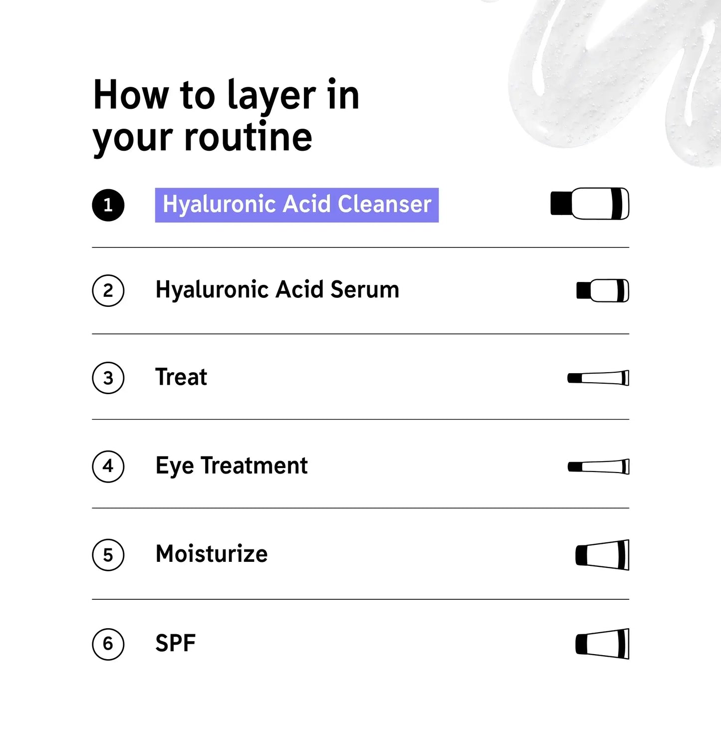 Step-by-step guide for layering hyaluronic acid products in your skincare routine.