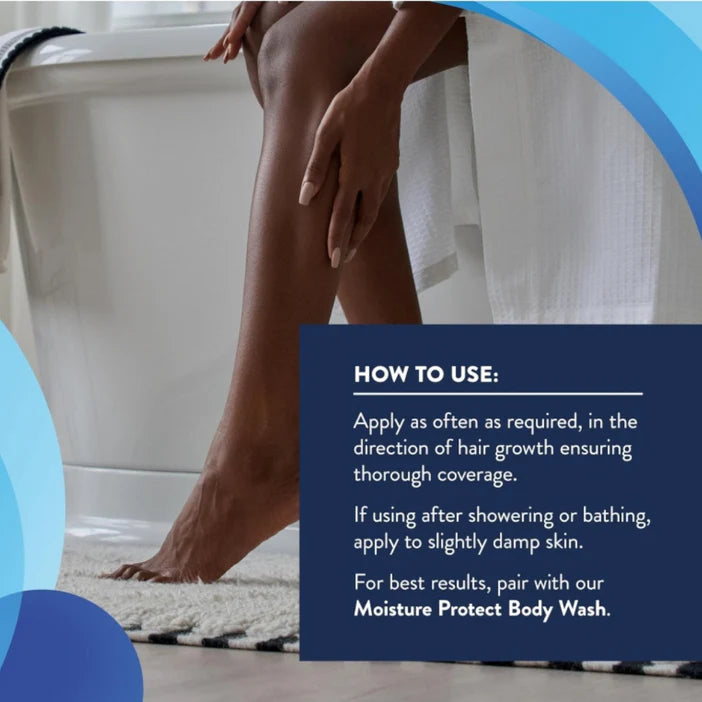 Cetraben Person sitting on a toilet with a towel, showing legs, with text about product use.
