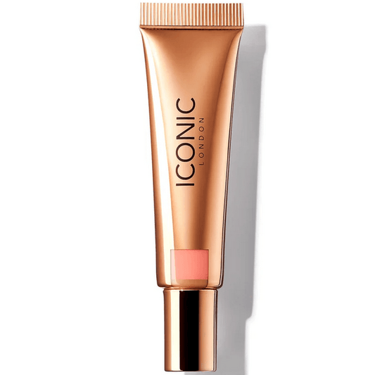 ICONIC London Sheer Blush in Rose Riot, lightweight liquid blush for a radiant, dewy glow, perfect for all skin tones.