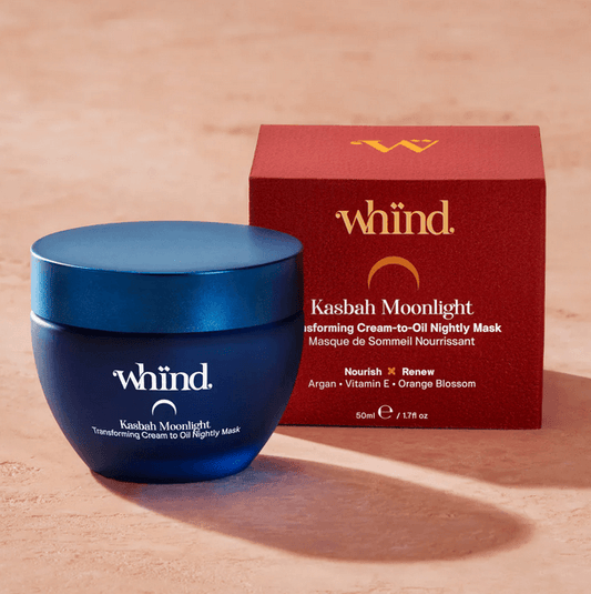 Kasbah Moonlight Overnight Recovery Cream 50ml jar with red box, nourishing skin while you sleep.