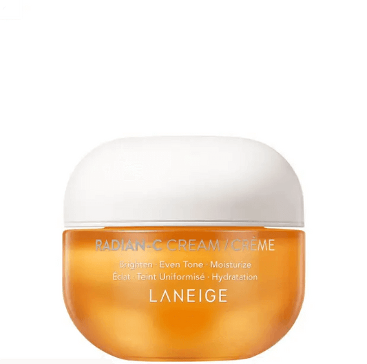LANEIGE Radian-C Cream 30ml jar for brightening and moisturizing skin, infused with vitamins C and E.