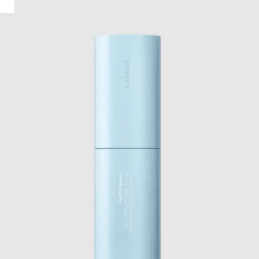 LANEIGE Water Bank Blue Hyaluronic Serum 50ml in light blue packaging, designed for deep hydration and skin plumping.