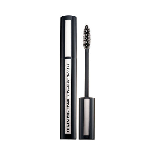 Laura Mercier eyelash mascara with brush on a white background
