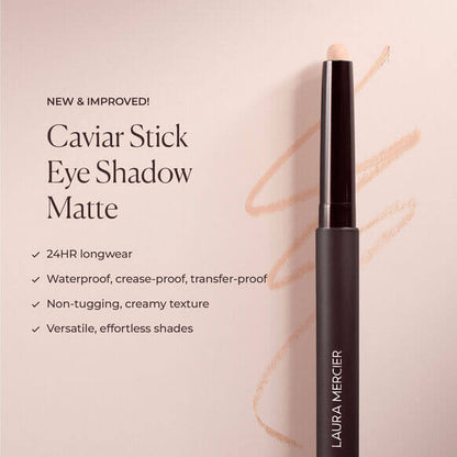 Laura Mercier Caviar Stick Eye Colour Matte in Au Naturel, showcasing its creamy texture and 24HR longwear functionality.