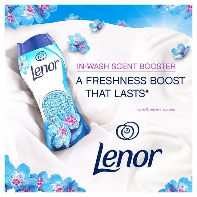 Lenor In-Wash Scent Booster Spring Awakening for lasting freshness infused with floral notes and patchouli.