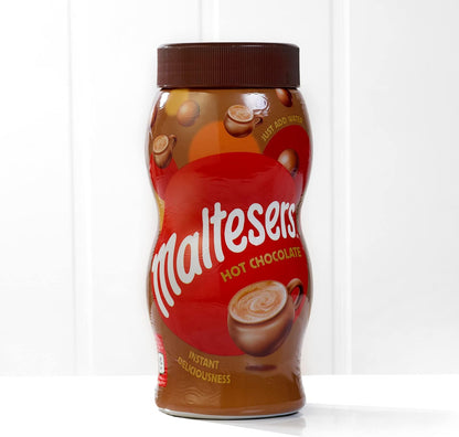 Jar of Maltesers Hot Chocolate on a white background