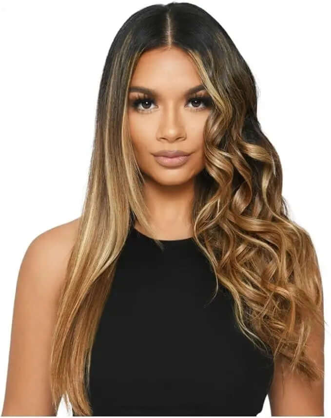 Model showcasing glamorous hair styled with defined curls created using Mark Hill Pretty In Pink Small Barrel 24mm.